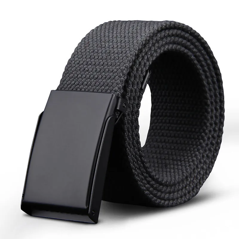 Plus LONG Size 160 150 140 130 120 110 cm Canvas Belts Men Black Automatic buckle Unisex Women Large Big Size Jeans Belts 2023