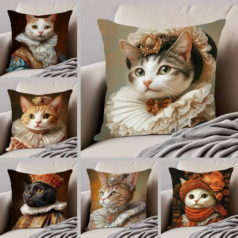 Cute Cat Printing Decorative Pillow Case Pattern Printed Pil