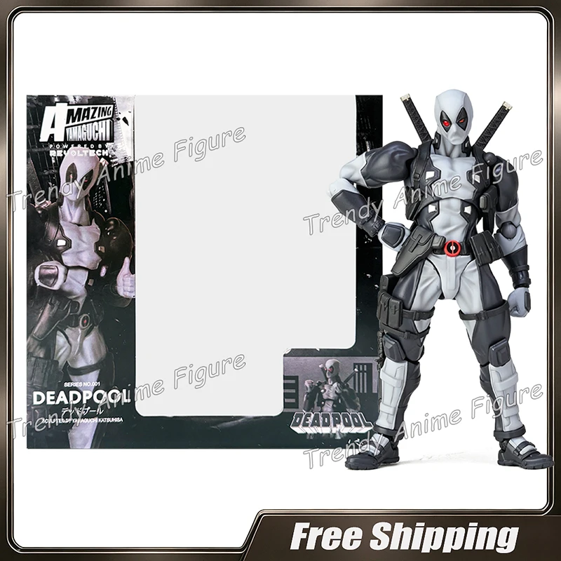 

Amazing Yamaguchi Grey Deadpool 001 Action Figure Kaiyodo Revoltech X Men Dead Pool Figures Anime Marvel Movable Model Toys Doll