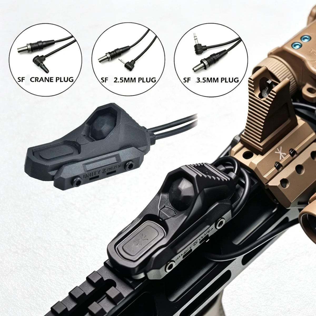 SF 2.5mm 3.5mm L3 UNITY Pressure Remote Button Switch Lite Mlok Keymod 20mm Rail Surefire M300 M600 M340 M951 Hunting Flashlight
