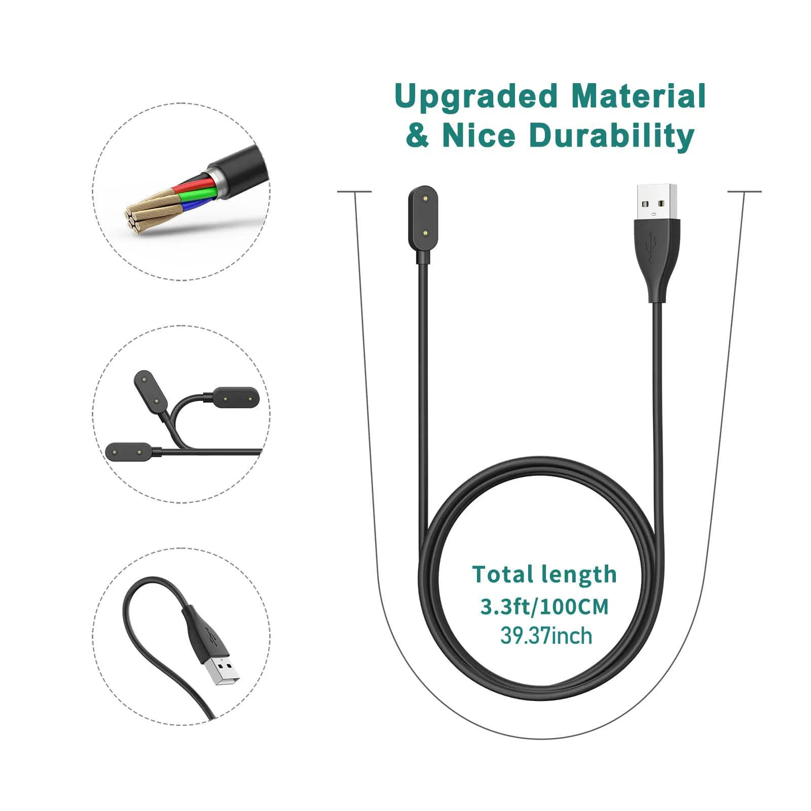 Smartwatch Charger USB Charging Cable for Huawei Watch Fit 2/New/Mini Band 8/7/6 Pro Band7 Honor ES Smartband Fit2 Accessories
