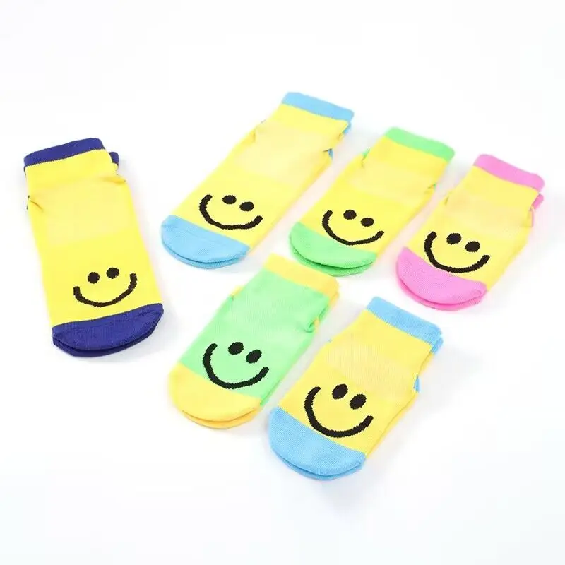 1 pair Thin And Breathable Non-slip Floor Socks Boy and Girl Towel Socks Home Socks Cotton Candy Color