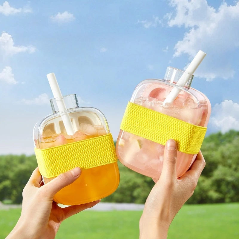 

Reusable Ice Cube Storage Box - Portable Water Bottle with Easy Pop Out Ice for Travel/Party (Multi-Functional Drink Container)