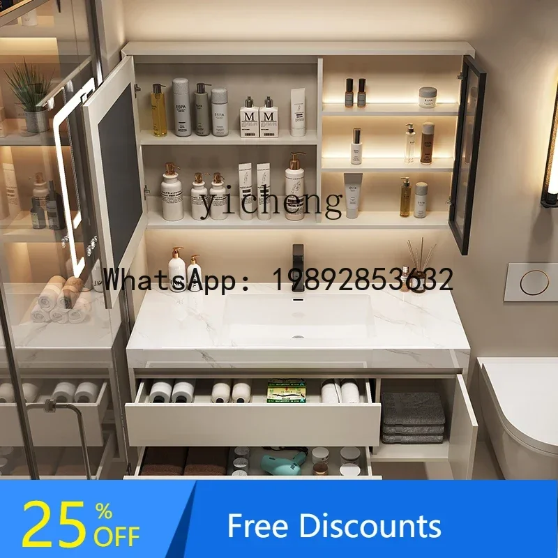 Lavabo integrato in ceramica con giunture senza soluzione di continuità B1, nuovo lavabo sanitario combinato per mobiletto da bagno