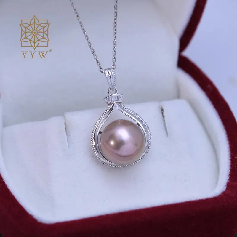 Freshwater Pearl Choker Necklaces Girl 2023 Summer Luxury Round Purple/White Bead Pendant Clavicle Chain For Women Jewelry Gift