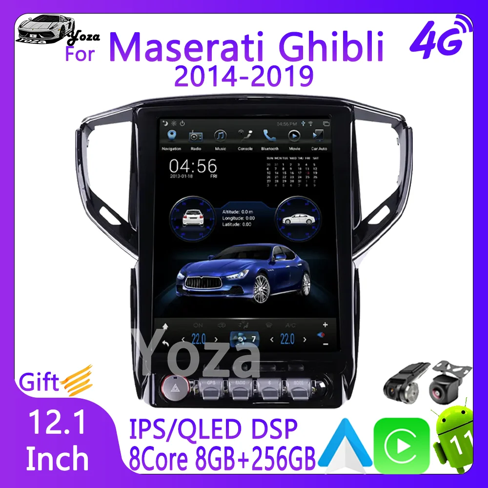 Yoza Carplay Car Radio For Maserati Ghibli 2014-2019 Android11 Touch Screen Multimedia Player GPS Navigation Stereo 4G WIFI