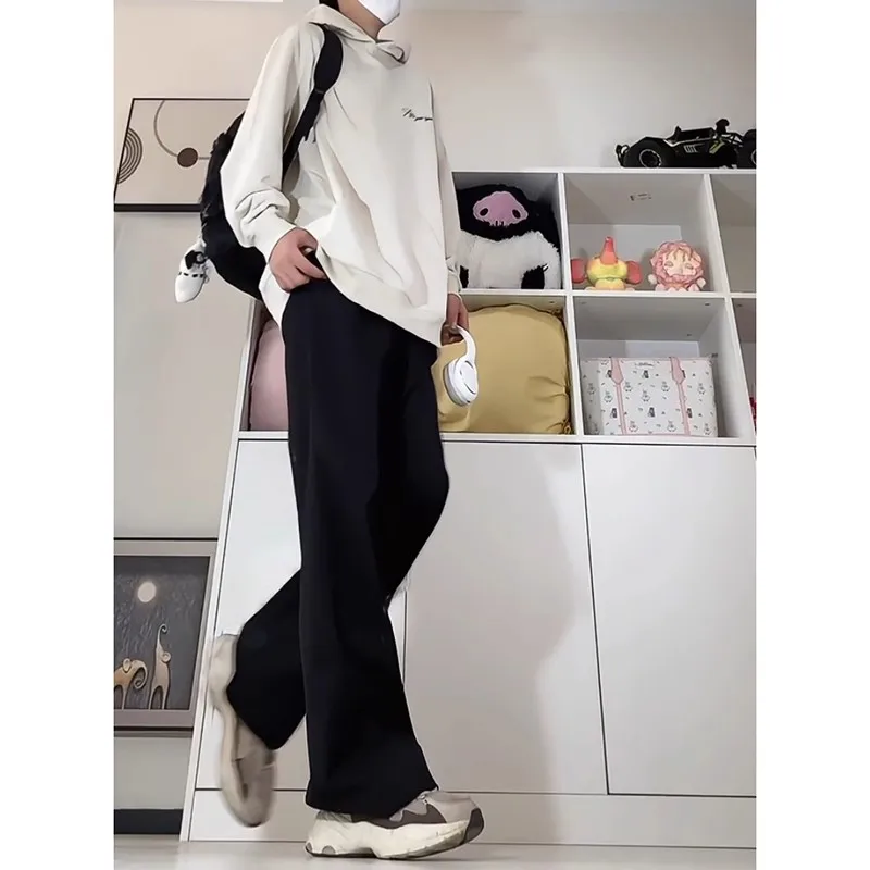 

Cleanfit Trendy Bla Straight Leg Men's Jeans High Street Sle Wear Resistant Long Pants for Teenagers Autumn Season