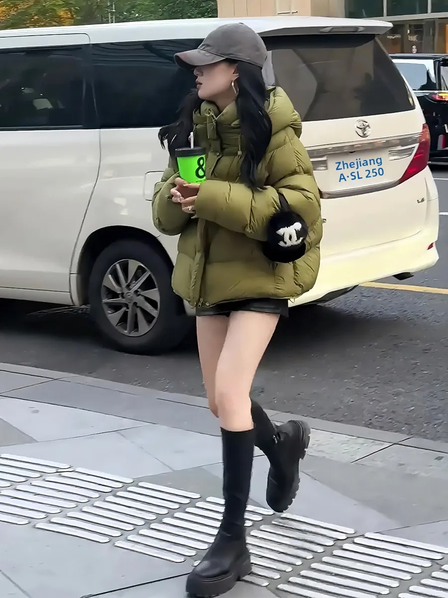 

Женская утепленная зимняя куртка-пуховик 2025 года, новая, модная, с капюшоном и утяжкой, для повседневной носки