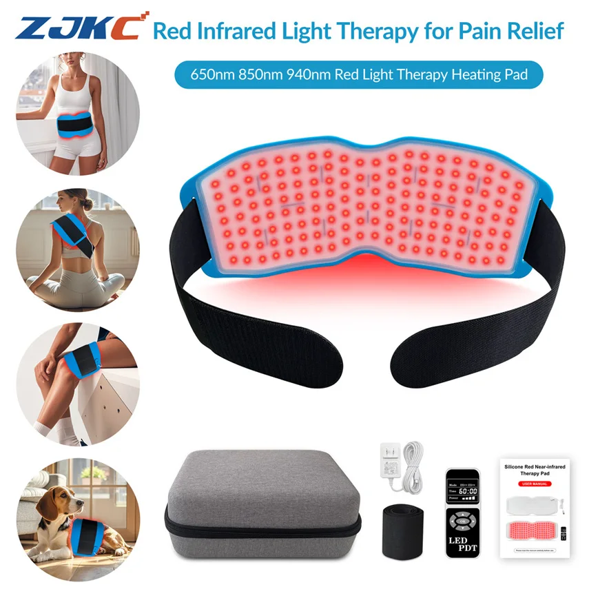 

660nm 850nm 940nm Red Near Infrared Light Therapy Device Heating Pad Belt Body Wrap for Neck Shoulder Back Joint Pain