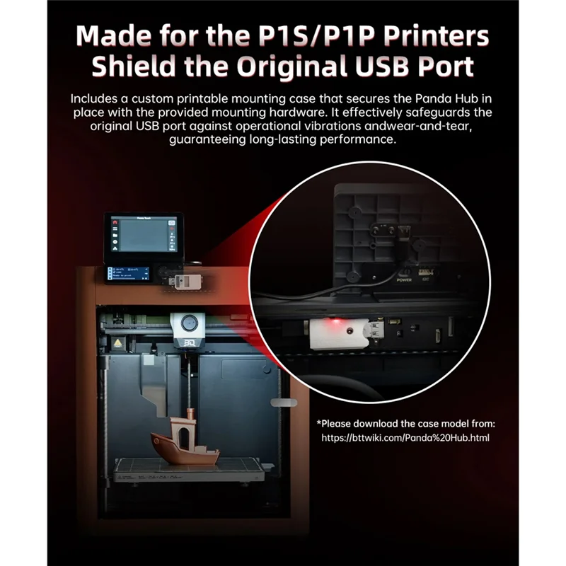 BIGTREETECH Panda Hub USB Port Protection 3D Printer Parts For Bambu Lab P1S P1P 3D Printer Panda Touch Panda Lux