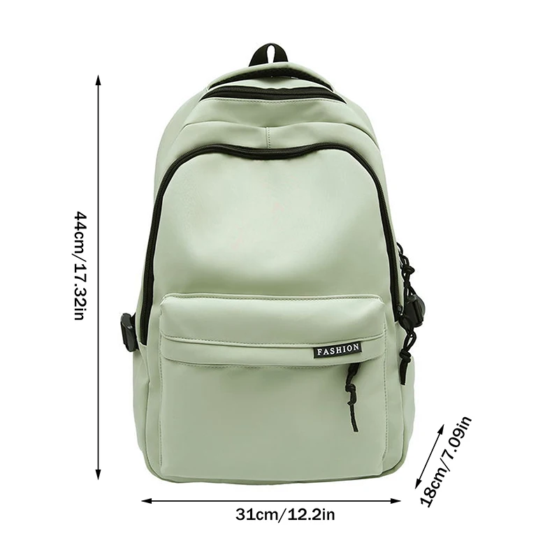 حقيبة ظهر بسيطة متعددة الاستخدامات بلون سادة، سعة كبيرة، خفيفة الوزن، حقيبة مدرسية للطلاب، حقيبة ظهر للكمبيوتر المحمول، حقيبة مدرسية من النايلون