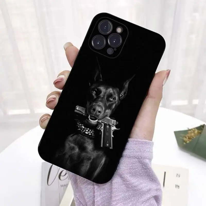 Animale Bassotto Doberman cane Cassa Del Telefono Del Silicone Morbido Per iphone 14 13 12 11 Pro Mini XS MAX 8 7 6 Plus X 2020 XR Shell