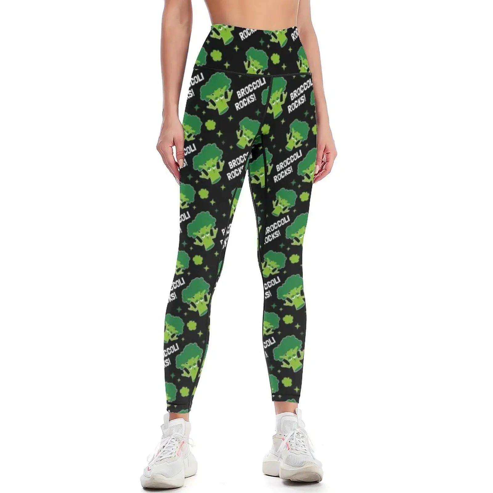Funny Vegan Gifts - Broccoli Rocks! Leggings Women's sports for fitness Female legging pants sports shirts gym Womens Leggings