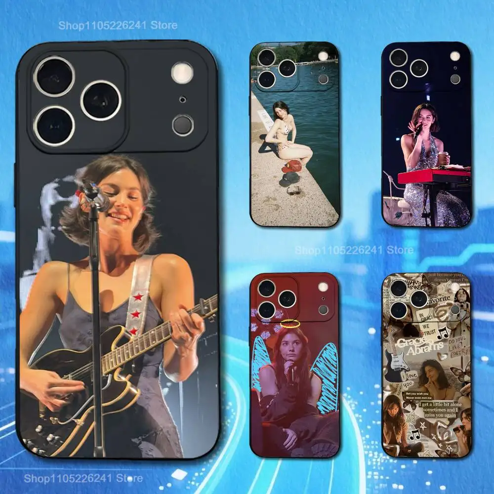 G-Gracie Singer A-Abrams Handyhülle für iPhone 17,16,15,14,13,12,11,Plus,Pro Max,XS,X,XR,SE,Mini,8,7,Weiches Silikon Schwarz