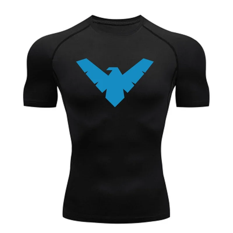 Summer Short Sleeve Compression Shirt Men Sports Top Running T Shirt Quick Dry Gym Workout Clothing Sun Protection Long Sleeve