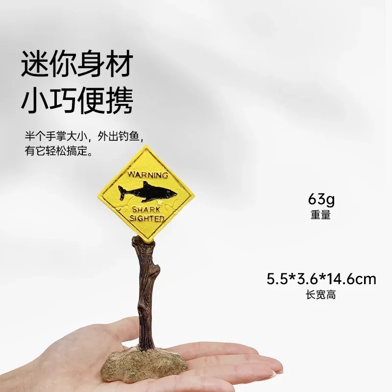 Resin Aquarium Decorative Ornaments Simulated Shark Warning Signs Fish Tank Aquarium Background and Landscape Accessories