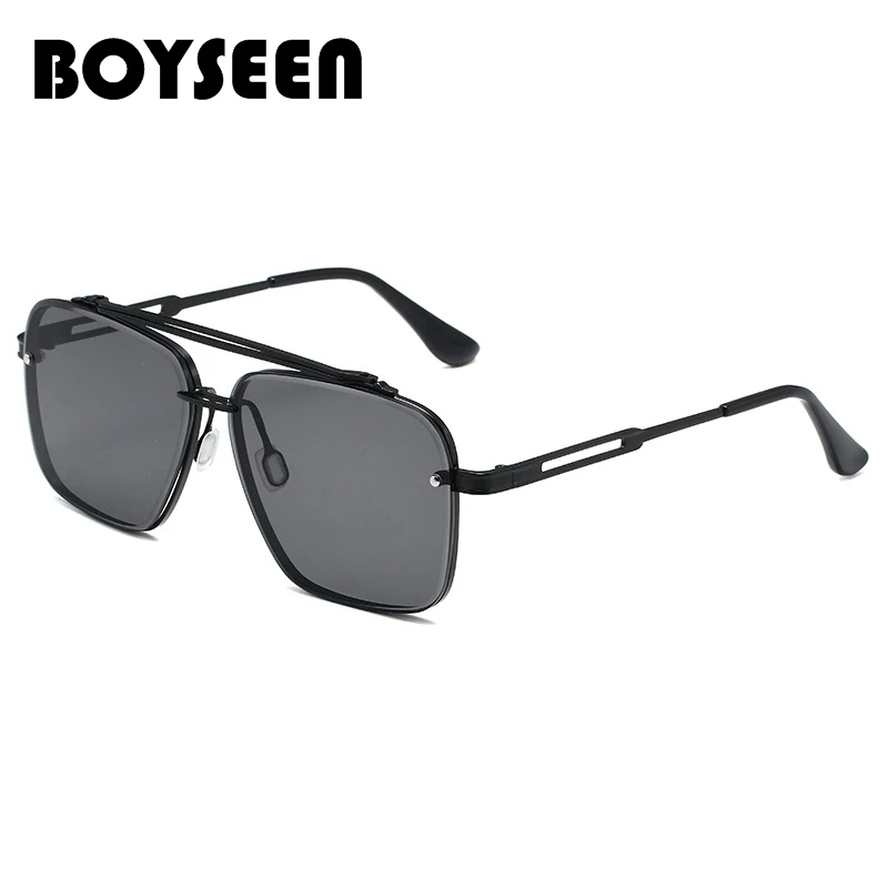 BOYSEEN New Fashionable Metal Fishing Sunglasses Men Cross  Women Street Photography Trendy Sun Glasses with Advanced Sense