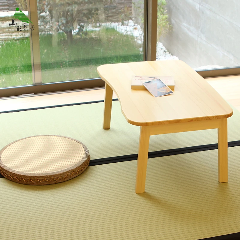 Yamagata-Japanese Tatami Small Coffee Table, Foldable, Solid Wood, Low Table, Bedroom, Bay Window, Room Table