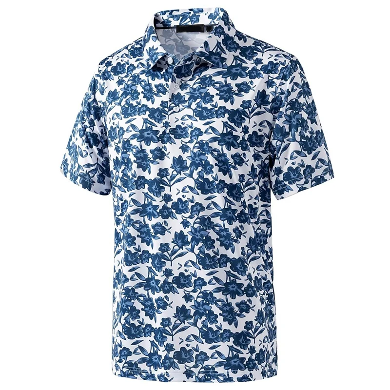 Flower Tree Leaf 3D Printed Casual Polo Shirt For Men Hawaii Vacations Oversized Short Sleeves T-shirt Summer Trend Lapel Tops