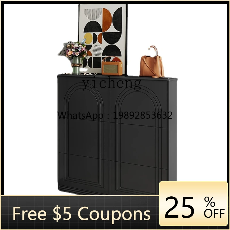 

ZXl Ultra-Thin Tilting Shoe Cabinet Door Integrated Wall Home Narrow Home