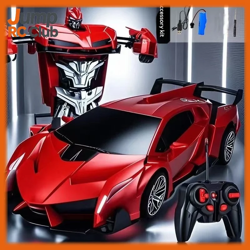

1:18 RC Transforming Car One Key Deformation Robot Electric Remote Control Vehicle Toy for Kids Boys Indoor Outdoor Play Gift