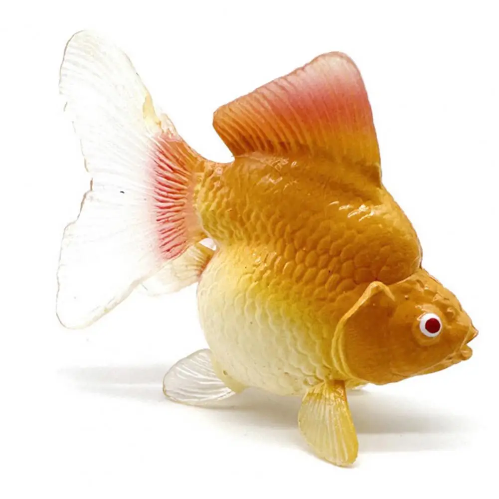 Mini Artificial Fish Realistic Goldfish Figurine with Base Mini Fake Fish Statue Sculpture Plastic Aquarium Ornament for Fish