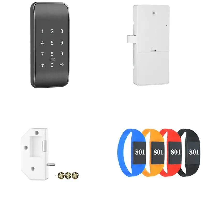 Feb.Electronic Lock Password Cabinet Lock Drawer Sauna Wireless Access Control Gym Storage Cabinet TTLOCK APP Conventional-Black