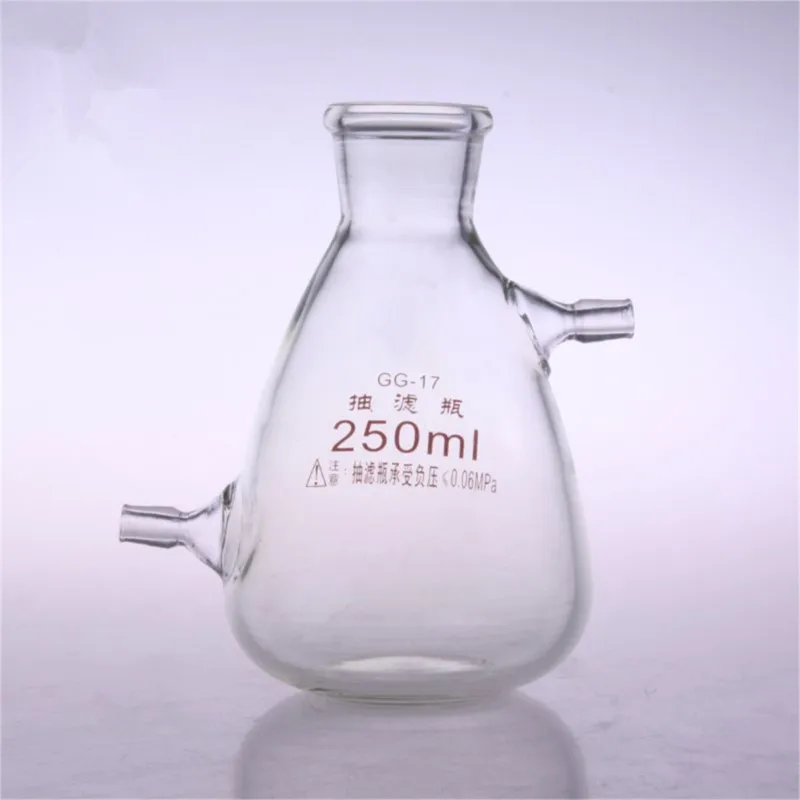 125ml 250ml  500ml 2500ml 5000ml Glass Buchne Flask with two tube ;Suction Filter Flask;Lab glassware;lab supplies