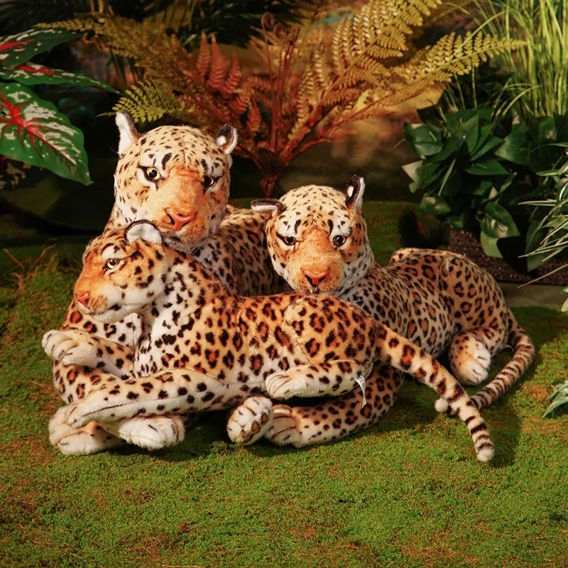 Simulation 170cm Stuffed Animals Leopard Plush Toys Soft Giant Real Life Dolls High Quality Cheetah Model for Kids Birthday Gift