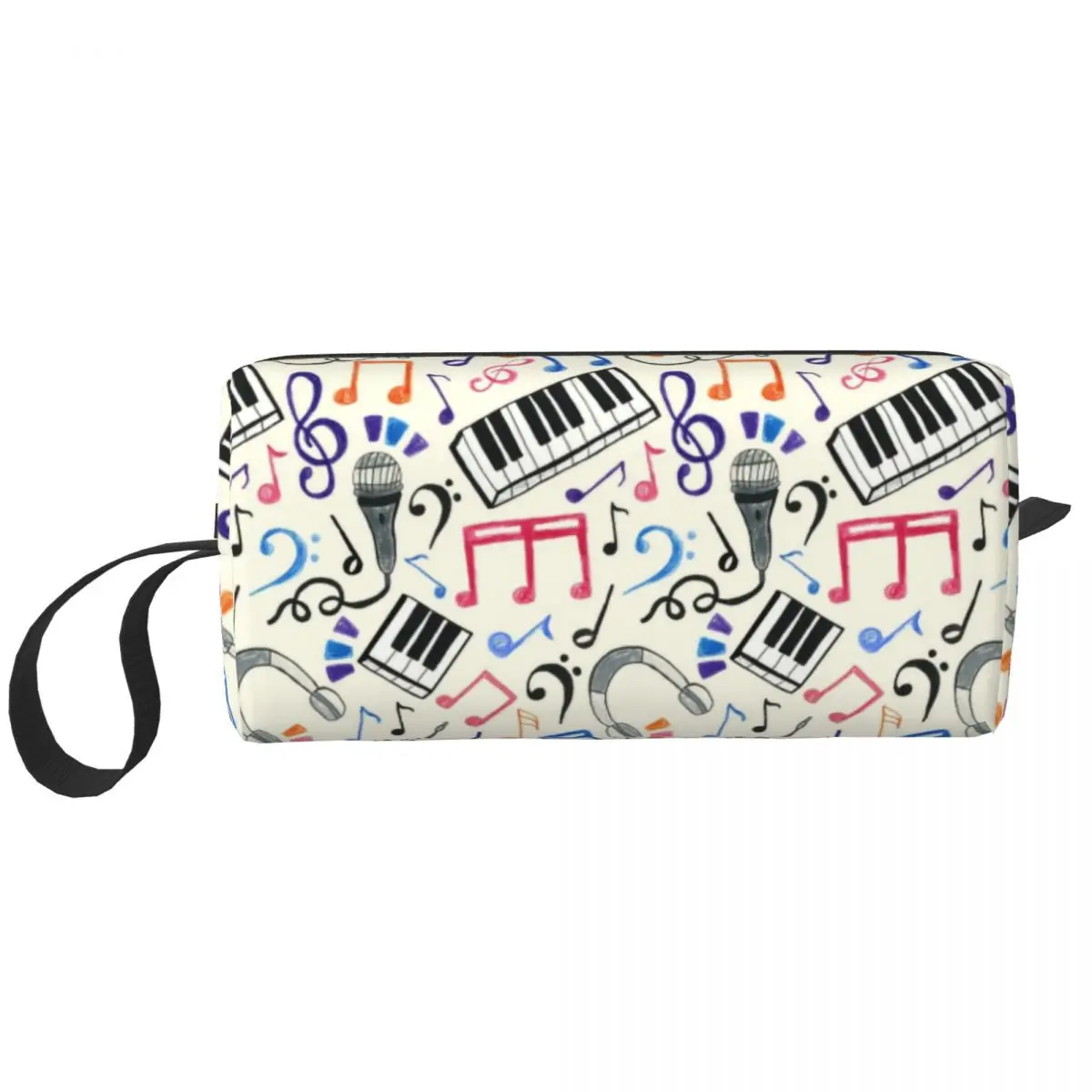 Custom Good Beat Music Notes Toiletry Bag for Classic Music Piano Lover Makeup Cosmetic Ladies Beauty Storage Dopp Kit Case