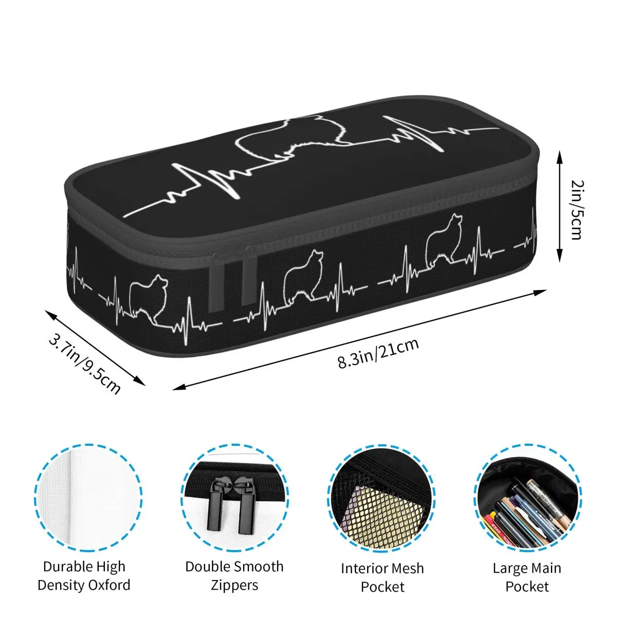 الحد الأدنى نبضات القلب شيتلاند الراعي مقلمة للأطفال مدرسة صندوق القلم حقيبة أقلام رصاص لوازم مكتبية حامل قلم حقيبة