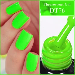 MEET ACROSS 7ml Green Fluorescent Color Gel Nail Polish Neon Glow In Dark Gel Vernis Semi Permanent Nail Art UV Led Gel Varnish