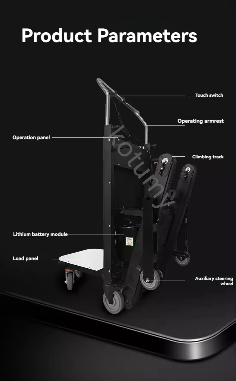 400KG Electric Stair Climbing Vehicle Crawler-type Up And Down Stair Climber Vehicle Trolley Flat Truck Staircase Tool