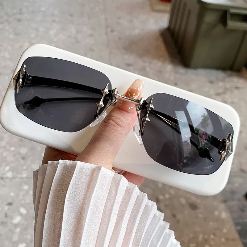 

Y2K Vintage Rimless Sunglasses for Women Men Luxury Brand Designer Sun Glasses Punk Popular Hip Hop Star Shades Gafas De Sol