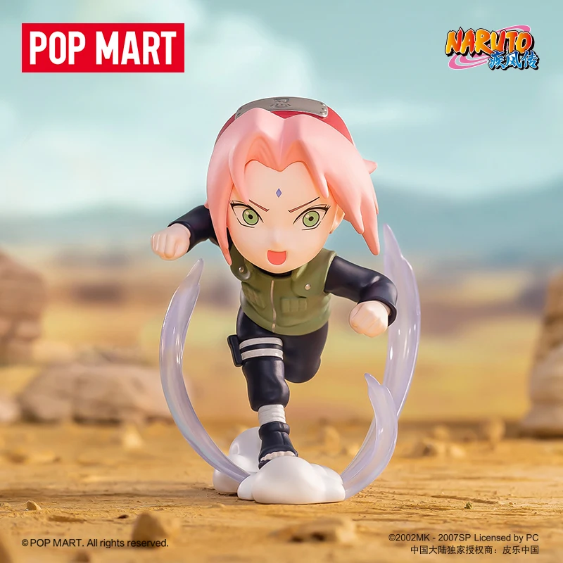 POP MART Naruto Sasuke Ninja World War Series Anime Action Figure Guess Bag Ornament Figurines Home Decor Desktop Dolls Model