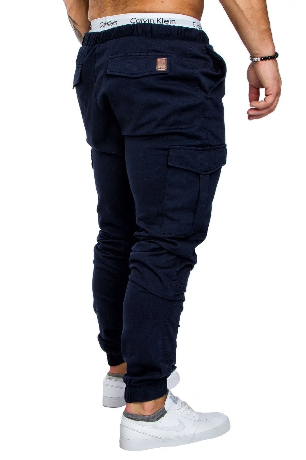 New Men's Casual Knot Elastic Sports Loose Long Pants Available Comfortable Loose Fit Leisure Trousers