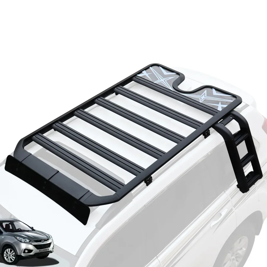 Hyundais series IX45 TUCSON SANTAFE Palisade IX35 Creta thickened roof travel rack, aluminum car  racks with ladder