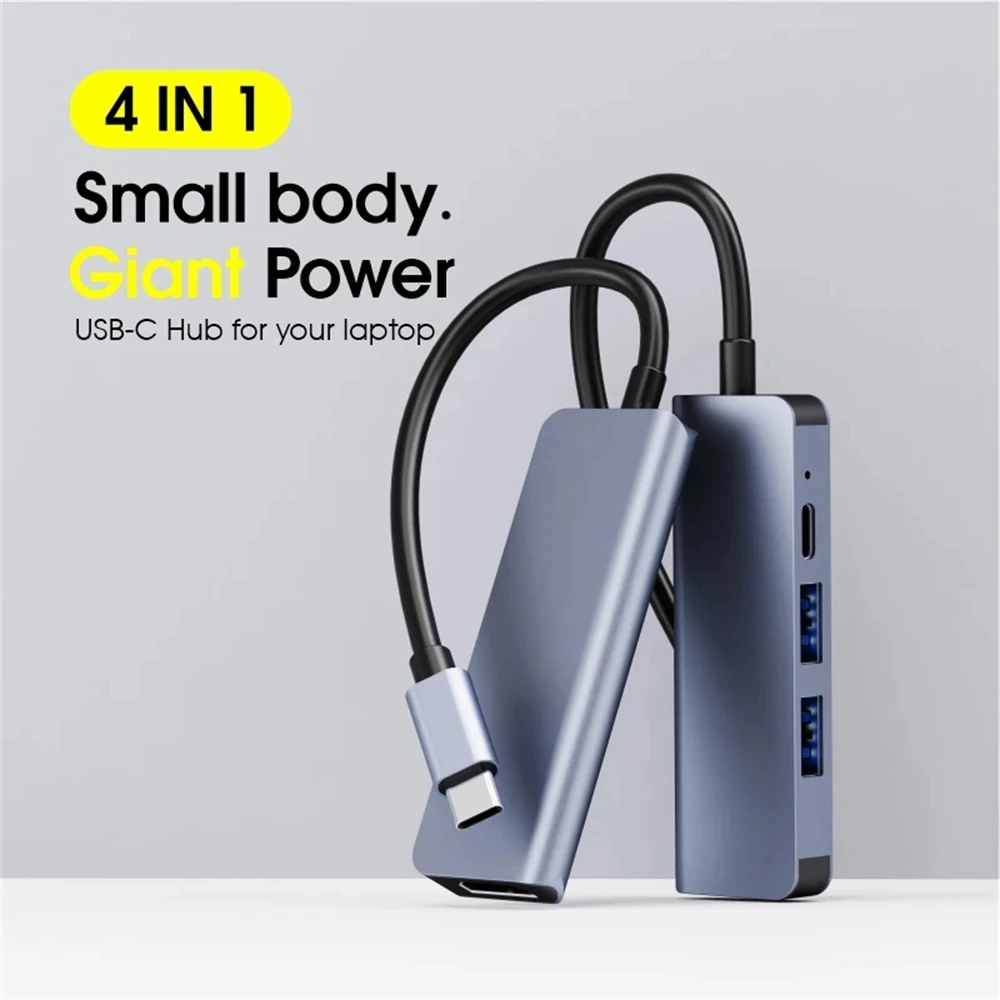 USB C Hub 4K@30Hz Type C to HDMI-compatible PD 60W USB 3.0 Splitter Adapter for MacBook Pro Air Dell XPS