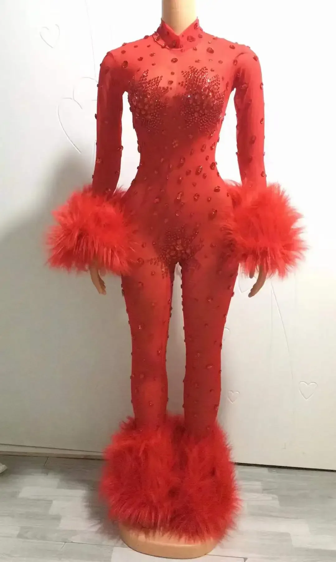 Traje de Drag Queen para Festival, ropa de escenario para club nocturno, monos con diamantes de imitación para mujer de Las Vegas, mono Rave para fiesta y baile