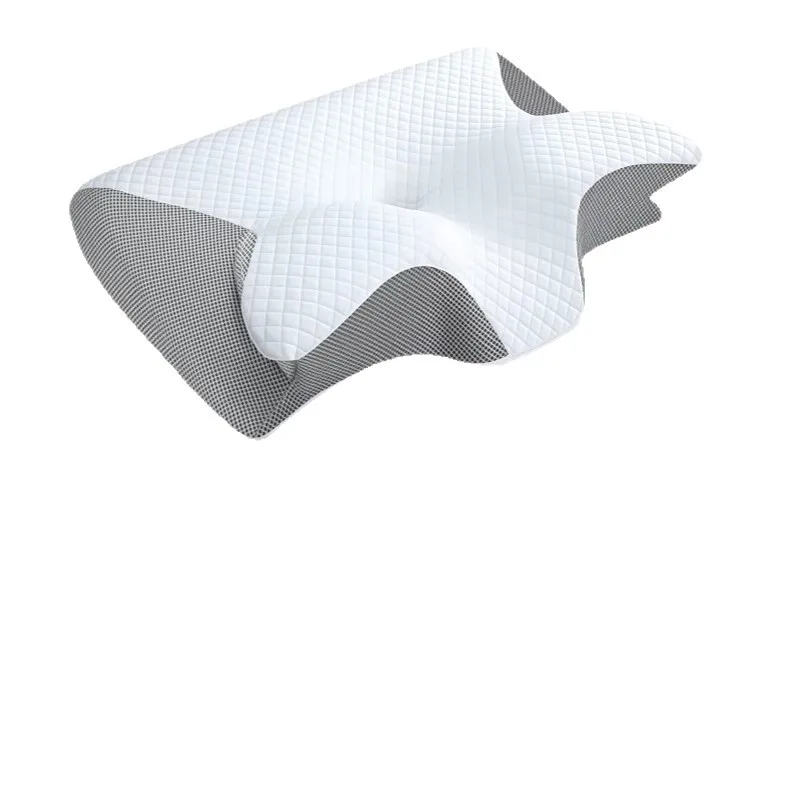 

Rolled Horn Memory Sleep Pillow for Home Use, Cervical Support, Zero Pressure, Slow Rebound Memory Foam Butterfly Pillow