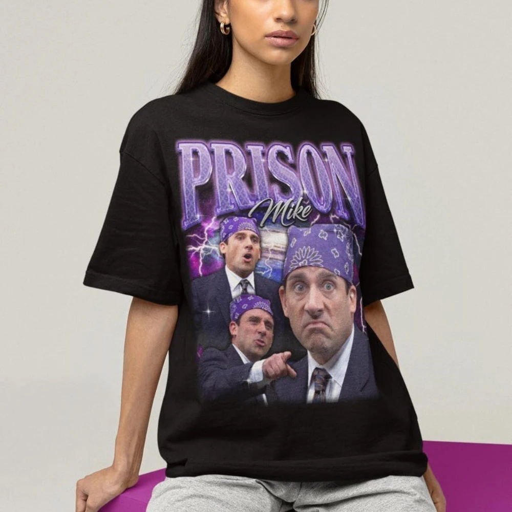 Vintage TV Show The Office Michael Scott Graphic T Shirts Woman Man Christmas High Quality Cotton T-shirt Fashion Streetwear