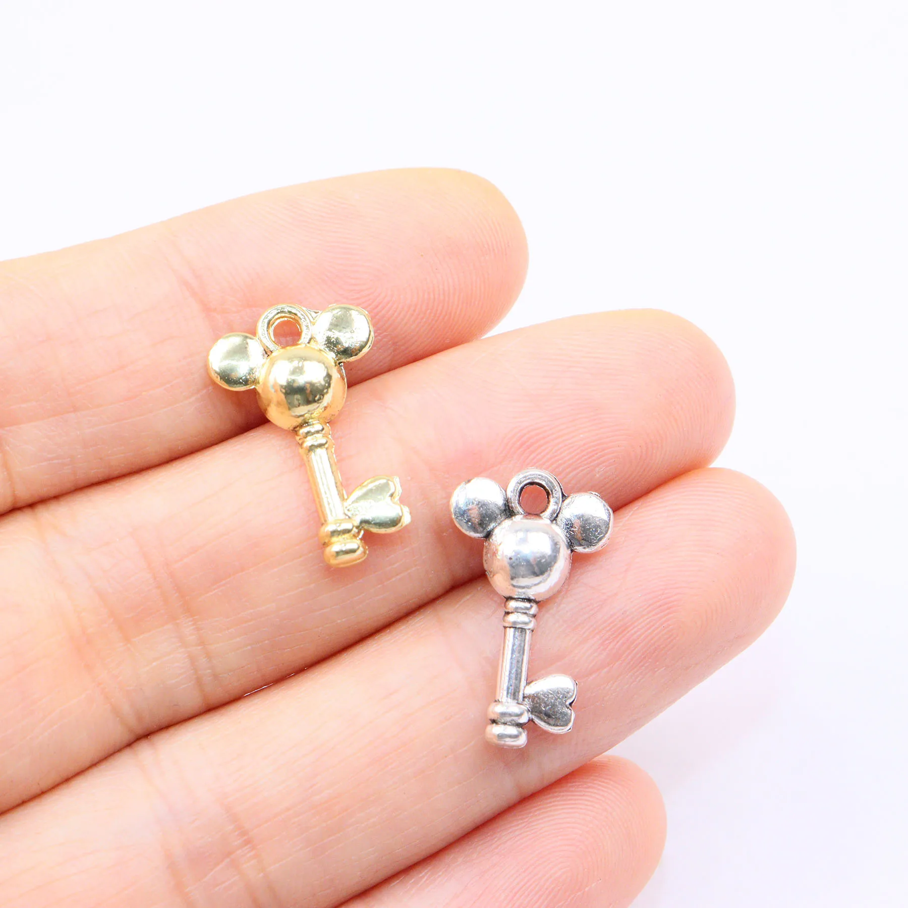 Eruifa 20pcs Pretty Key Zinc Alloy Fashion Jewelry DIY Handmade Charms Pendant Women Girl Necklace, Earring Bracelet 2 Colors
