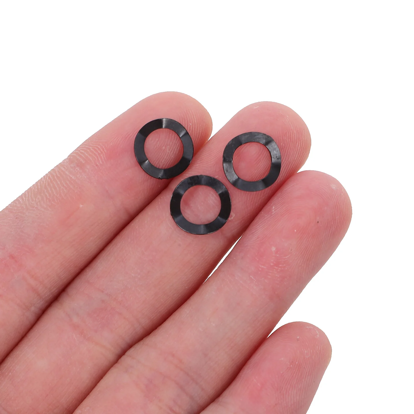 

1000Pcs Triple Wavy Spring Washer Black Manganese Steel Compression Wave Gasket 6Mm Inner Diameter for Screw Bolt Circuit