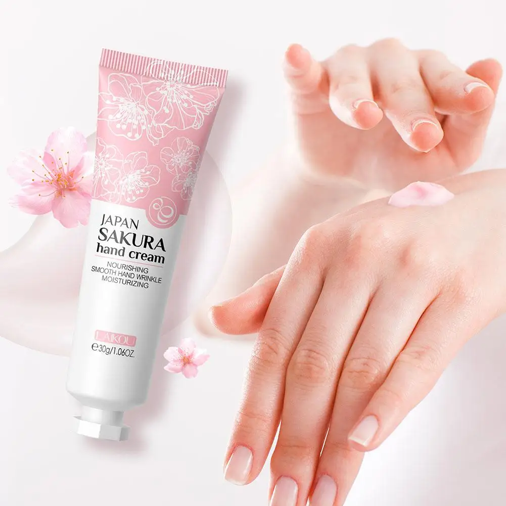 LAIKOU 4 Colors Sakura Hand Cream Moisturizing Anti-chapping Repair Soften Skin Tender Hand Cream Winter Nourishing Skin Care