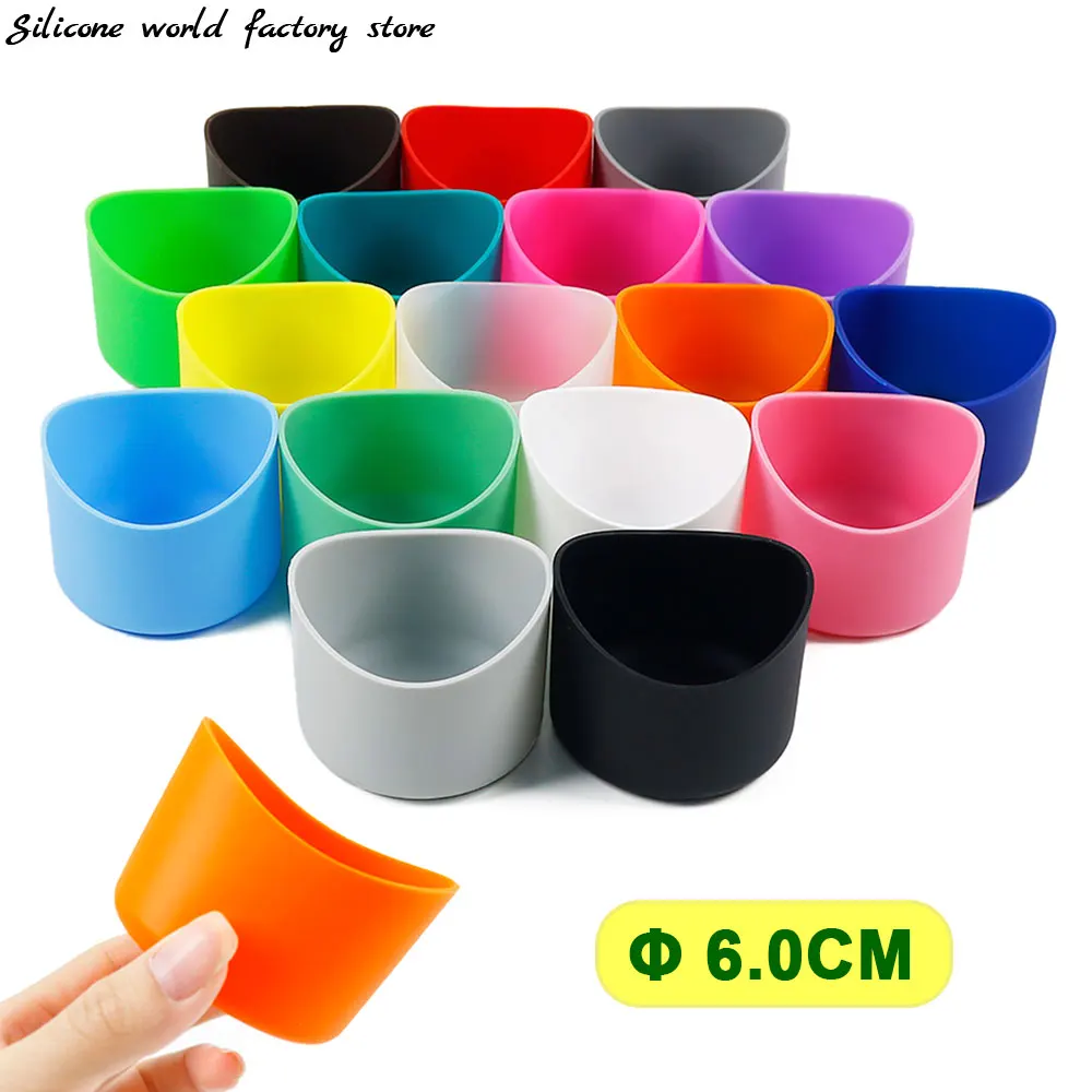 Silicone World 6.0CM Irregular Silicone Cup Cover Bottom Cover Heat Insulation Sleeve 60MM AntiSlip Bottle Sleeve Coaster Sheath