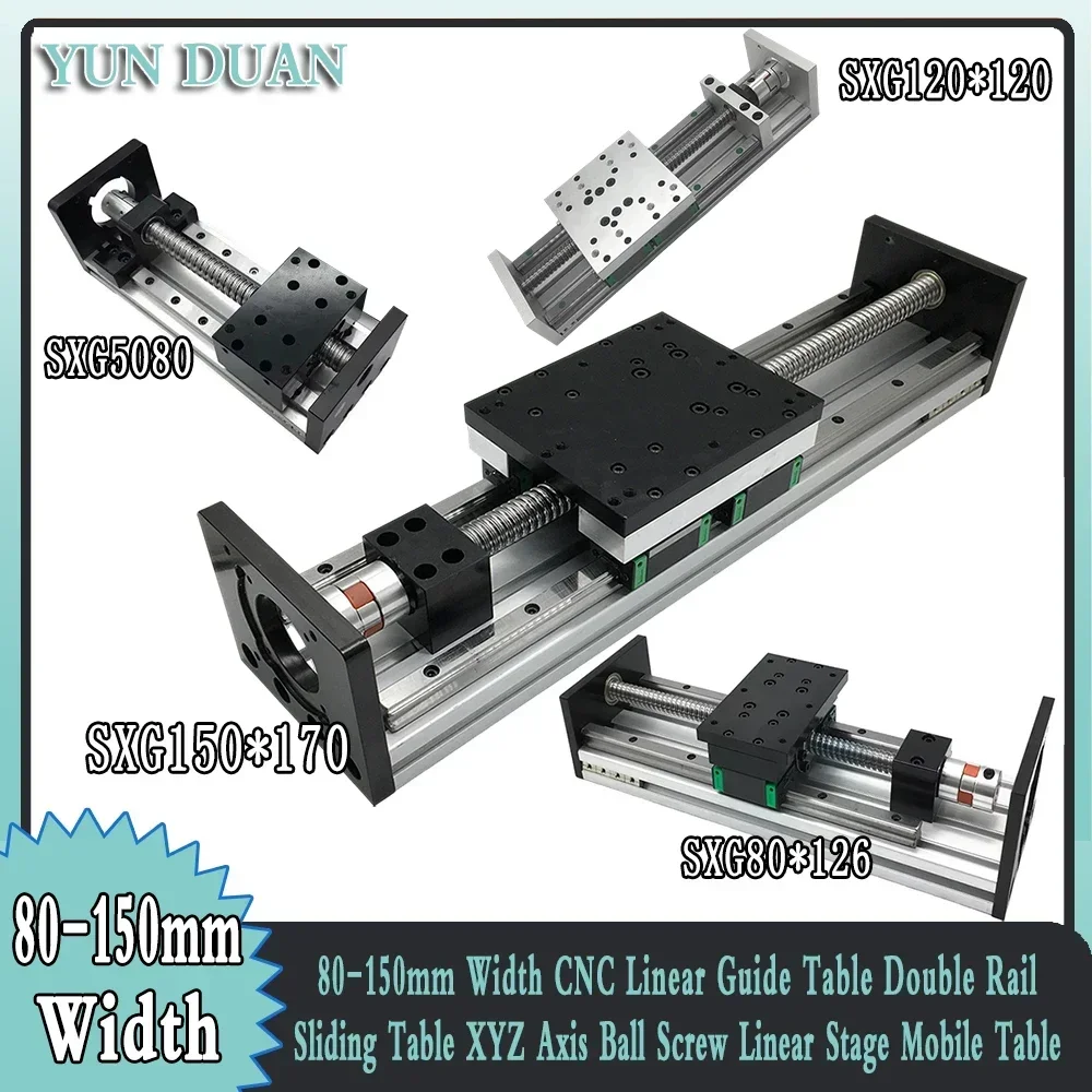 

Линейный направляющий стол с ЧПУ шириной 80-150 мм, раздвижной стол с двойной направляющей, ось XYZ, шариковый винт, линейный столик, мобильный стол SFU SFU1605/1610