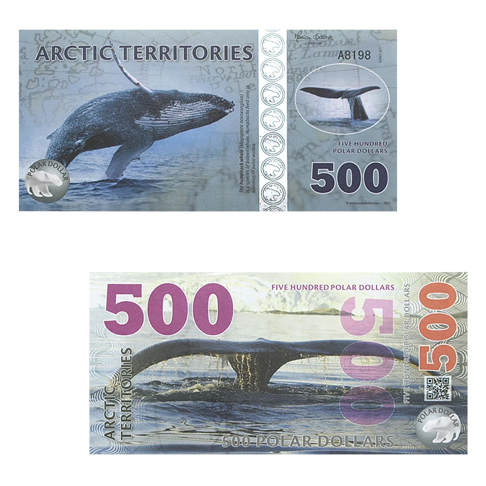 UNC Arctic Banknote 1/2/3/5/6/8/9/10/15/25/50/100/150/250/500 Dollar with UV Serial Number Money Commemorative Collection Gift