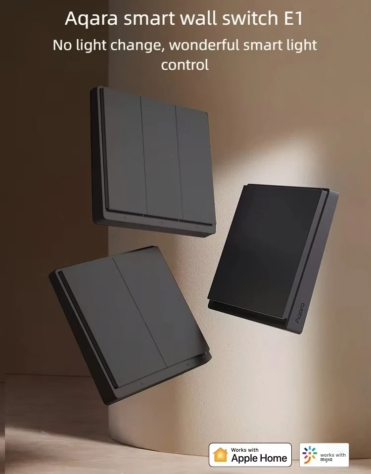 

Умный настенный переключатель Aqara E1 ZigBee 3.0 Smart Home Grey Key Light Switch Fire Wire с БЕЗ нейтрали для Xiaomi Mi Home Homekit APP