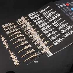 1PC Bling Letter Hairpins Headwear for Women Girls Hair Clips Pins Barrette Tools Hair Accessories