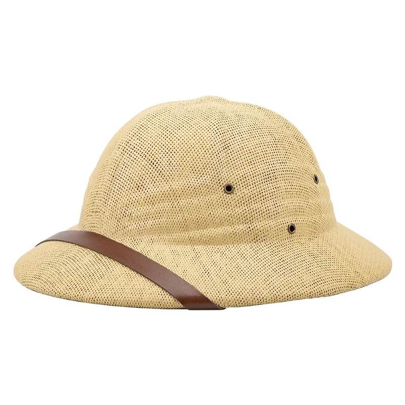 Adult Vietnam Style Straw Hat British Explorer Helmet Summer Boater Bucket Sun Hats